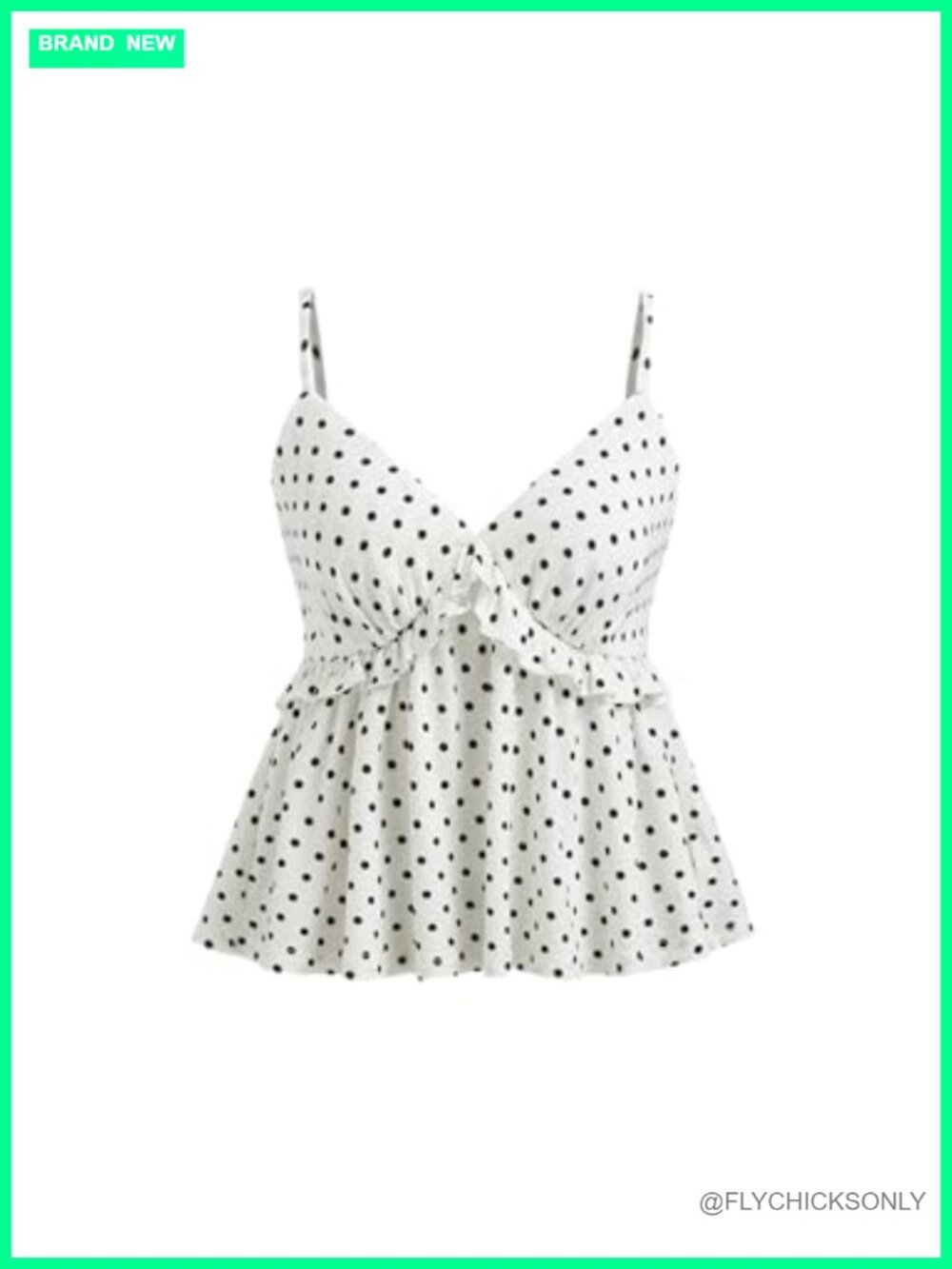 Polka Dot Babydoll Tank Top Sleeveless Flowy Crop Summer Y2K